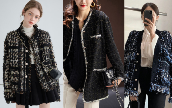 Gợi ý 10 dáng áo khoác vải tweed cao cấp cho nàng thu đông 2024