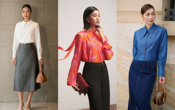 10 dáng áo kiểu đẹp trẻ trung mùa thu đông 2024