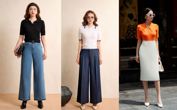 10 dáng áo kiểu đẹp trẻ trung mùa thu đông 2024