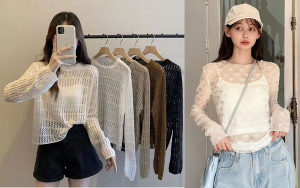 10 dáng áo kiểu đẹp trẻ trung mùa thu đông 2024