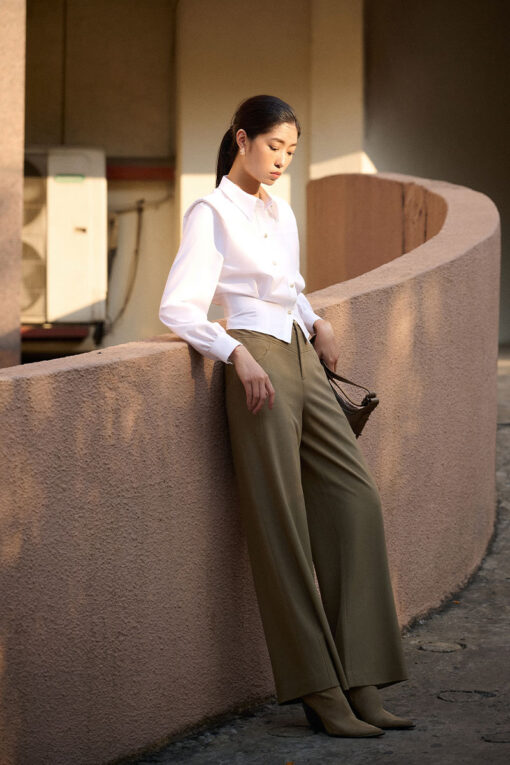 Quần suông can chéo TT khoá moi