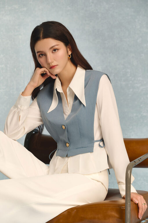 Áo kiểu cổ đức phối thân gile