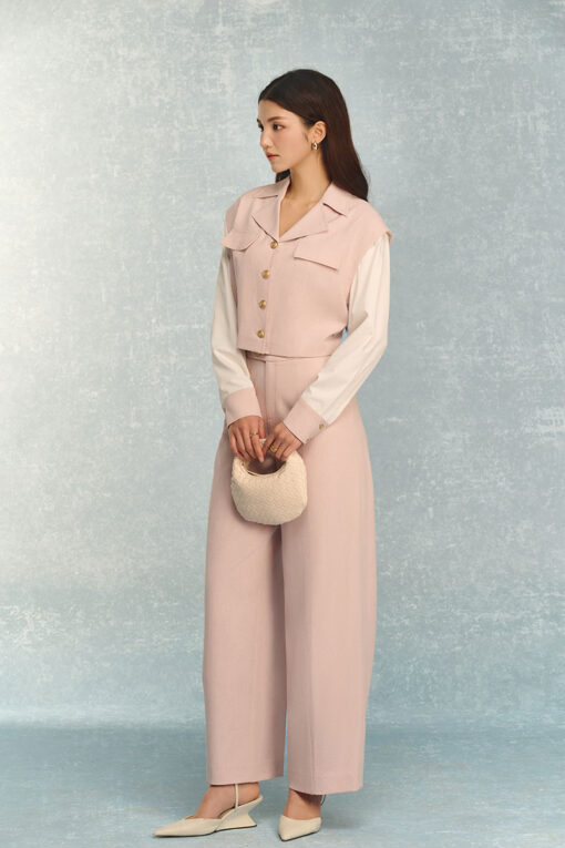 Quần suông dáng gaucho quai nhê