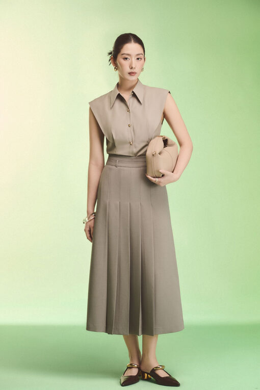 Chân váy xoè cạp đôi xếp ly TT