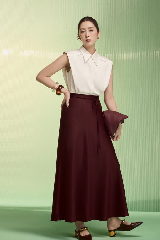 Chân váy xoè dài khoá sườn