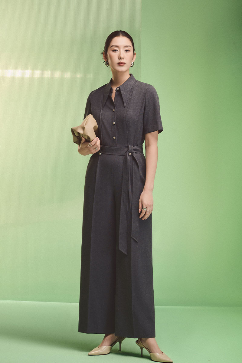 Jumpsuit CT vai bong TT kèm đai