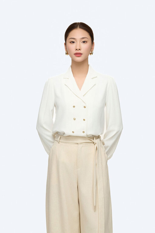 Sơ mi DT cổ 2 ve 2 hàng cúc