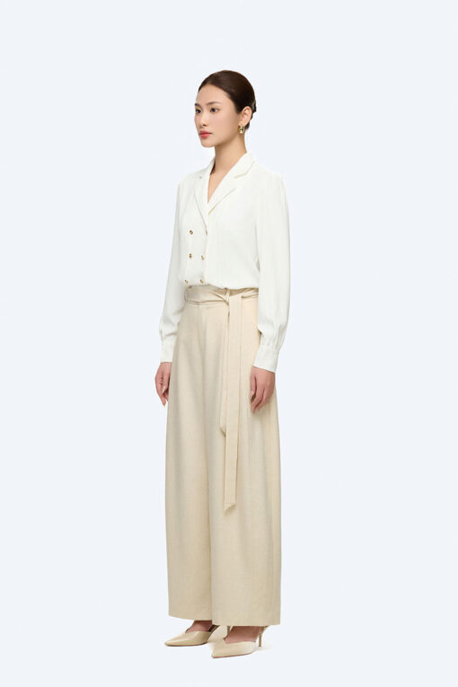 Quần suông ống gaucho kèm đai eo