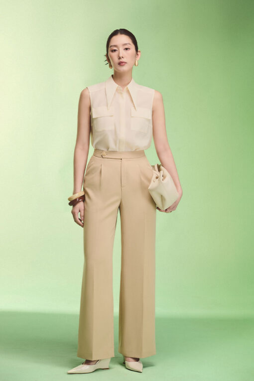 Quần suông túi chéo cạp quai nhê