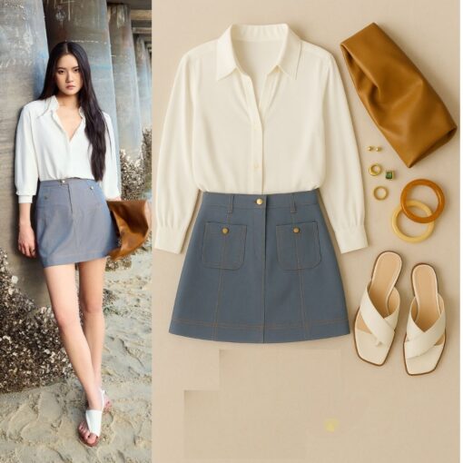 chân váy A chần chỉ