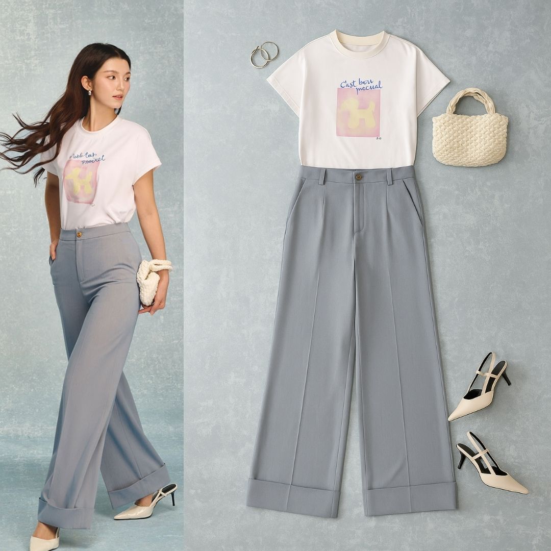 quần suông giả bò