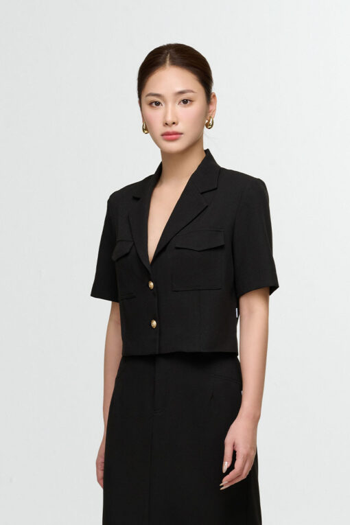 Áo kiểu CT croptop túi ốp có nắp