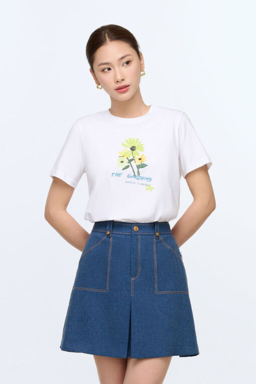 Áo thun CT cổ trong in hoa TT