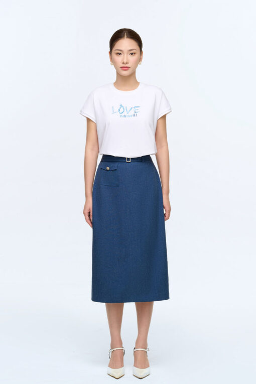 Chân váy suông đai kẹp TT túi ốp có nắp