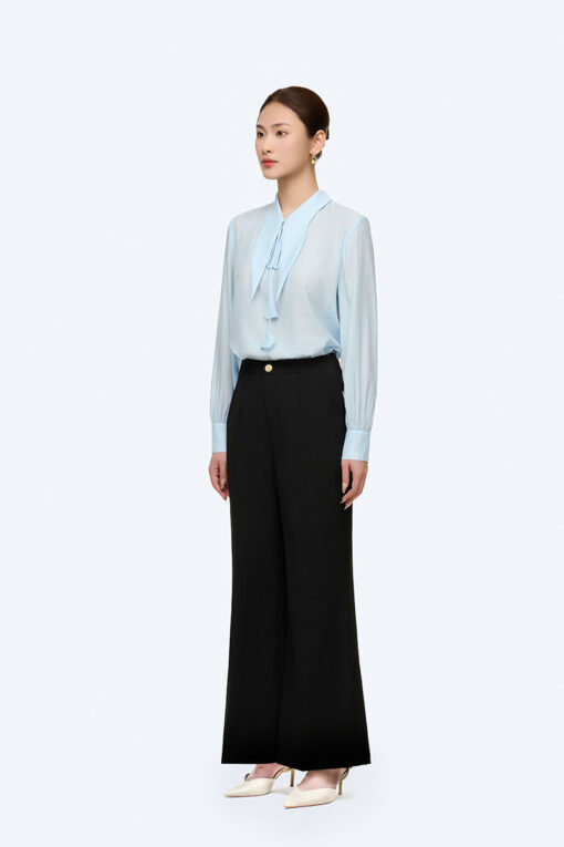 Quần loe cạp thường xếp ly