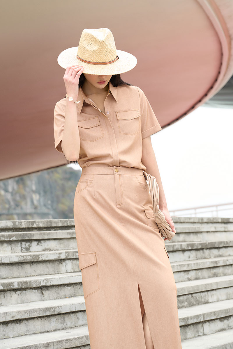 Sơ mi CT chần chỉ giả túi ốp