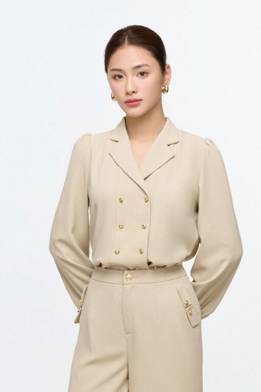 Sơ mi DT cổ 2 ve 2 hàng cúc