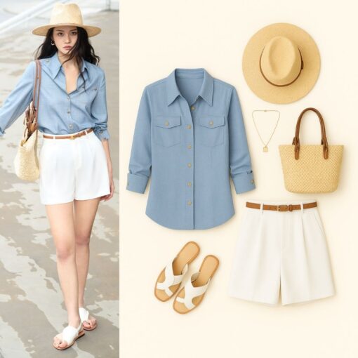 quần sooc xếp ly