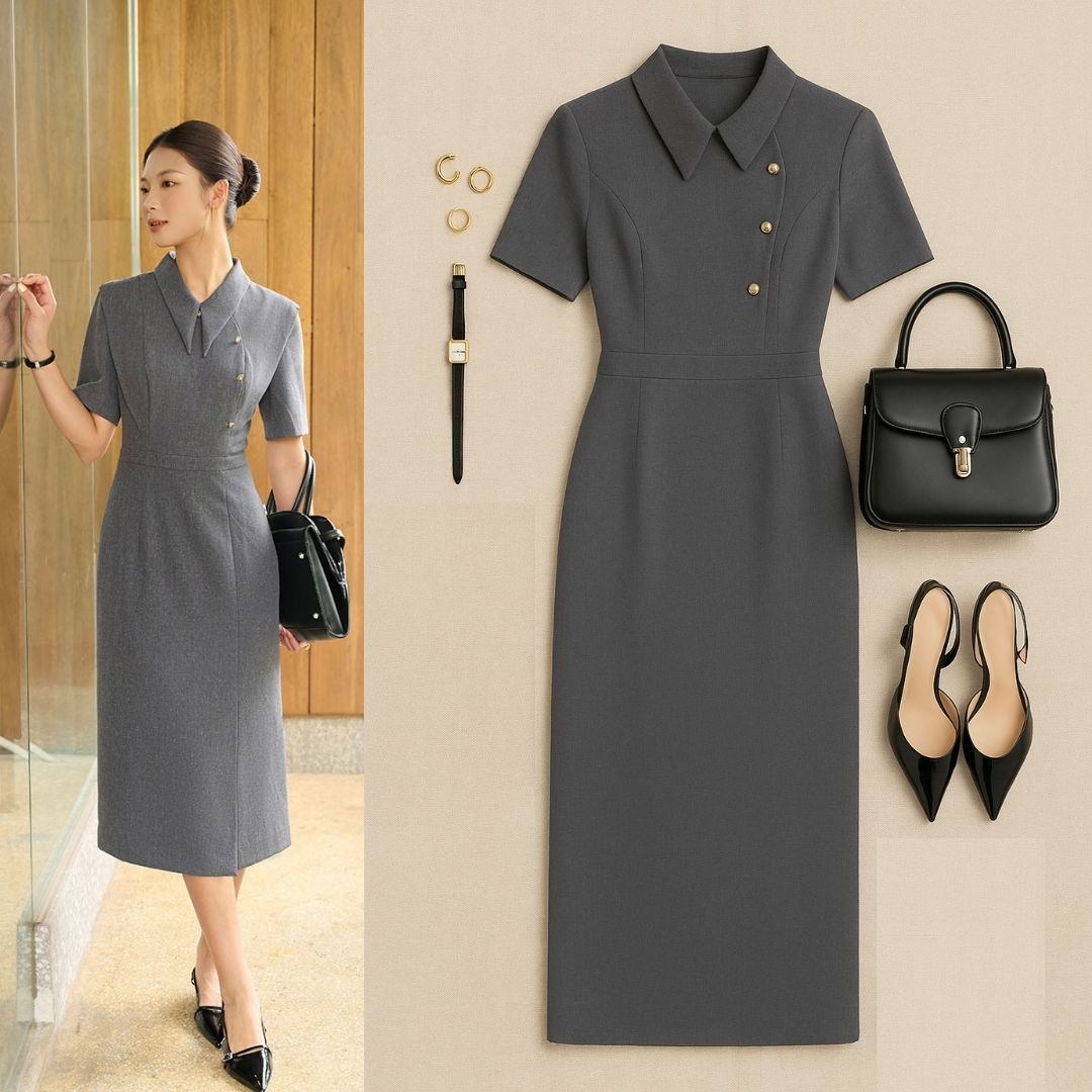 đầm ôm cổ đức