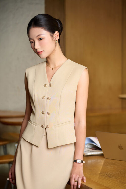 Áo khoác gile 2 hàng cúc