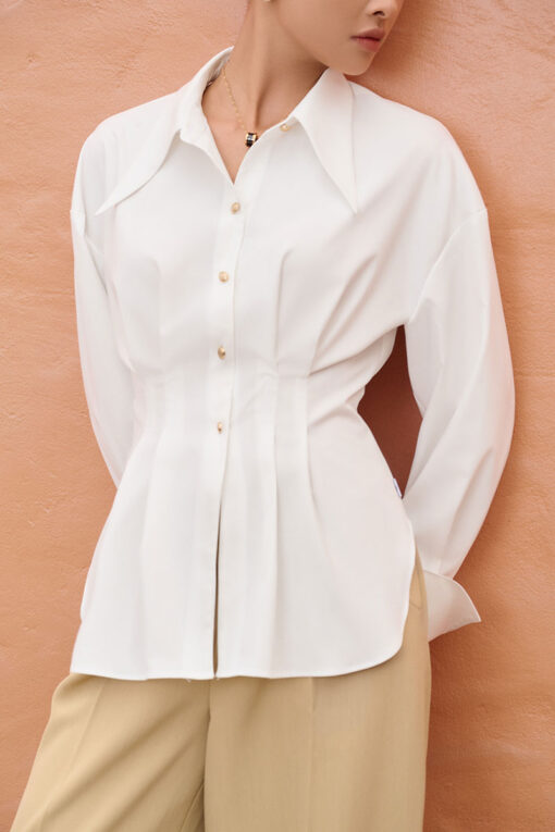 Sơ mi DT chiết eo đuôi tôm