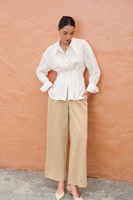 Sơ mi DT chiết eo đuôi tôm