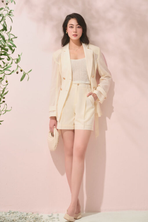 Quần sooc xếp ly túi chéo lật