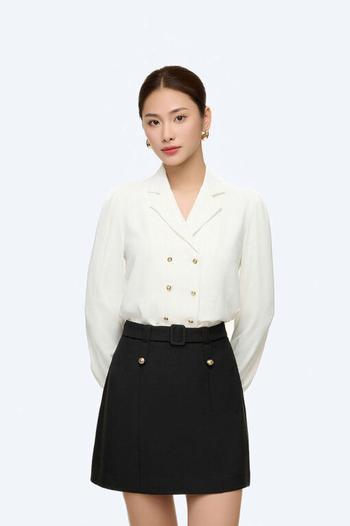 Chân váy A cá dọc TT đai trước kẹp sườn