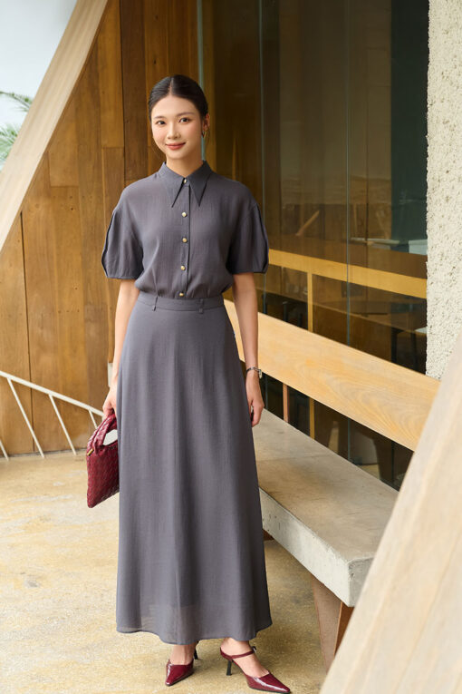 Chân váy HM tơ xoè éo buộc dây