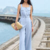 Jumpsuit 2 dây túi hộp kèm đai eo