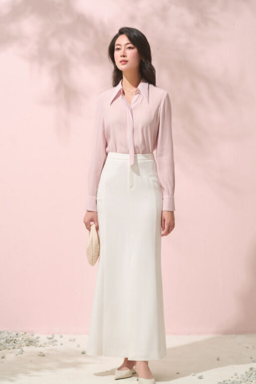 Chân váy dài xẻ trước can điệu TT