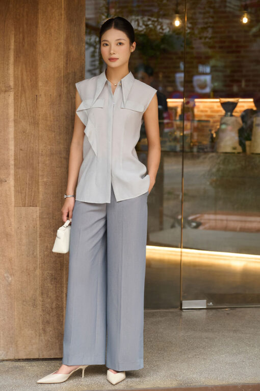 Quần suông khoá moi ly chần chỉ