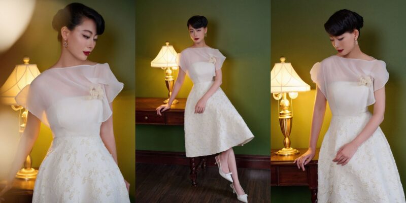 váy trắng dự tiệc