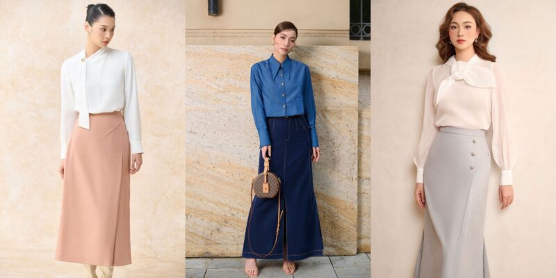 chân váy áo sơ mi