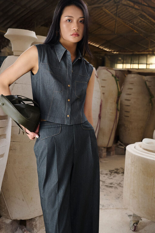 Áo kiểu SN diễu hình túi ngực