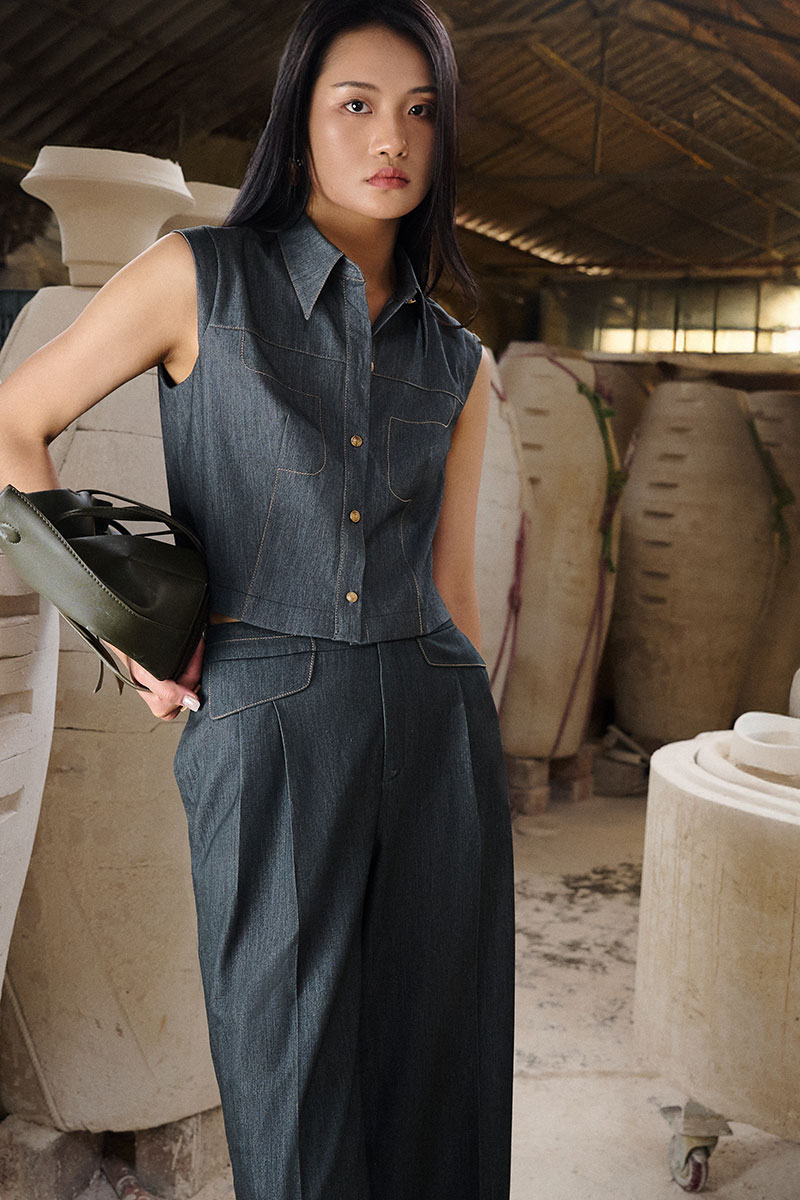 Áo kiểu SN diễu hình túi ngực