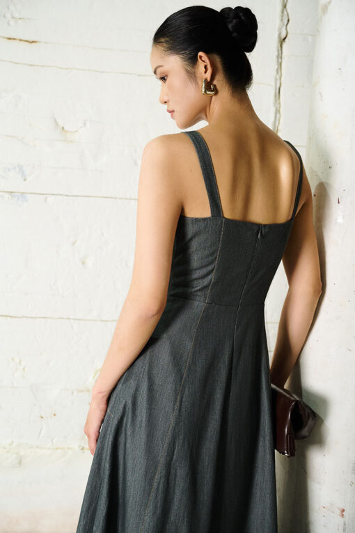 Đầm xoè 2 dây ngực bong