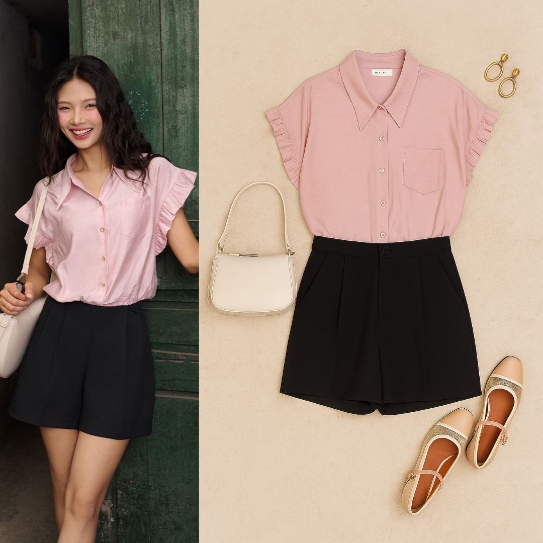 quần sooc dáng suông