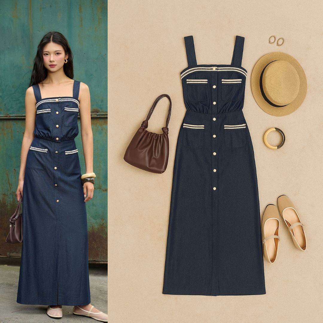 chân váy dài giả bò