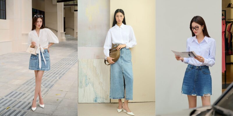 chân váy denim