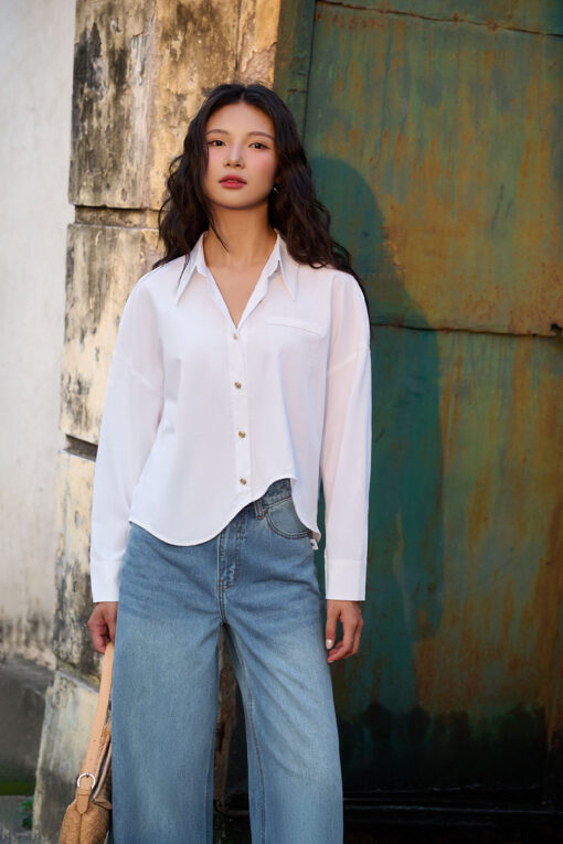 Sơ mi DT cơi giả túi gấu lượn sóng