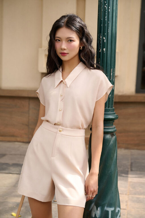 Sơ mi SN cổ nẹp kiểu khoét V