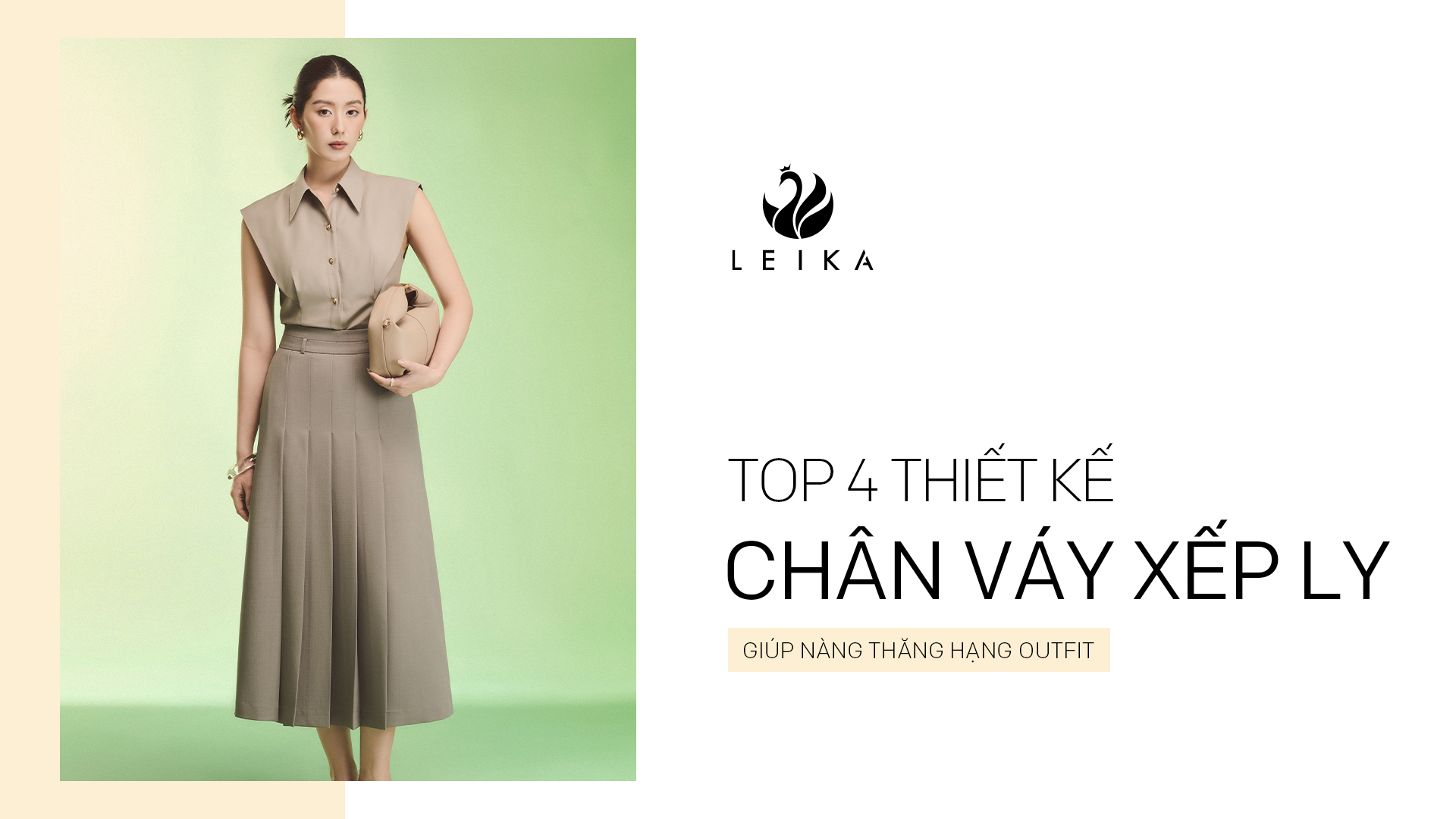 chân váy dài xếp ly