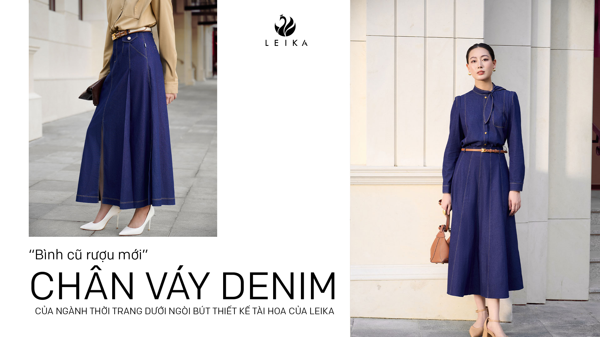 chân váy denim