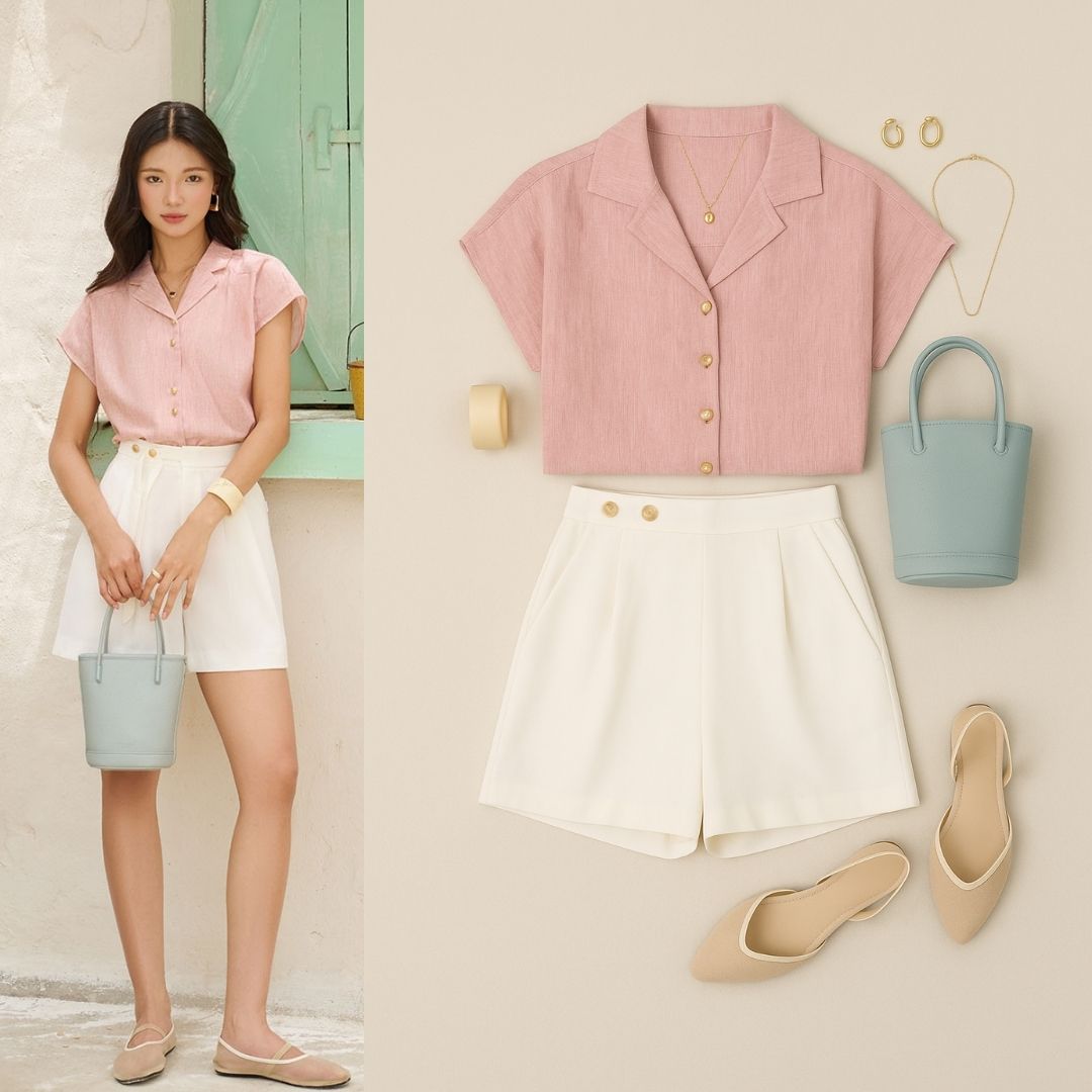 quần sooc xếp ly