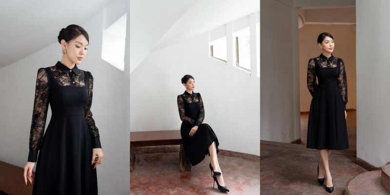 váy đen dự tiệc