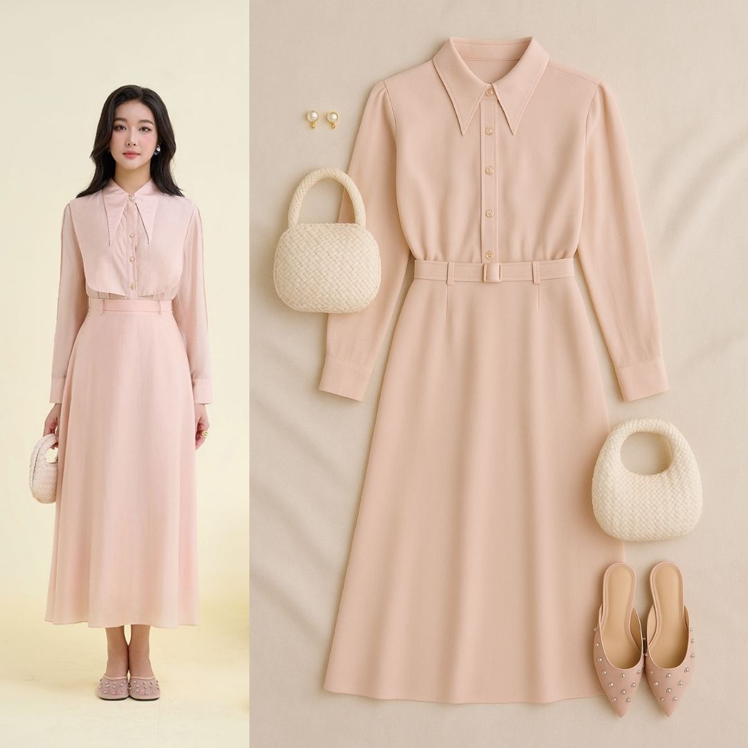 chân váy xòe dài