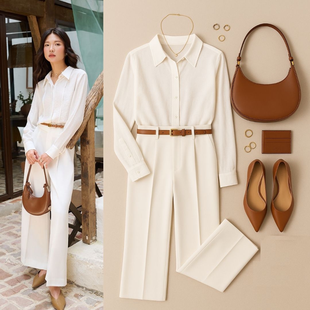 quần suông cạp liền