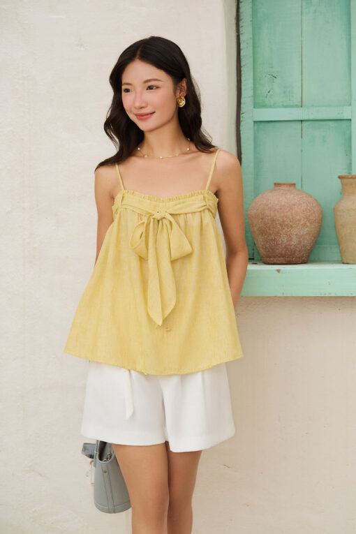 Áo kiểu 2 dây buộc nơ trước, chun sau