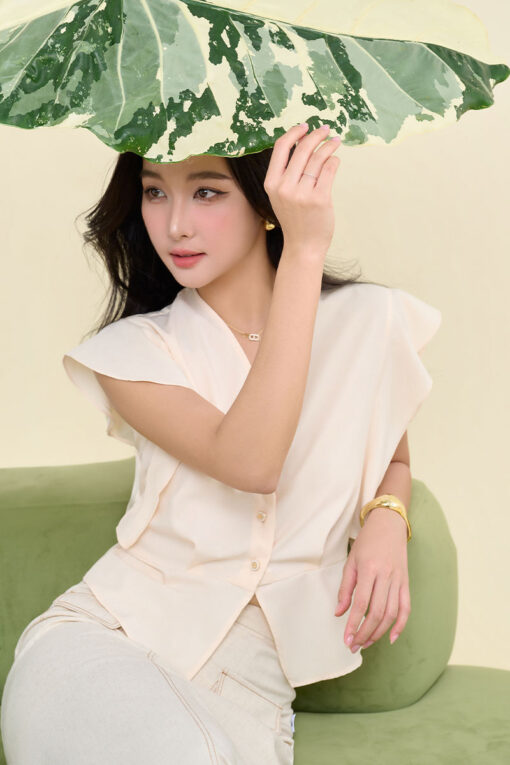 Áo kiểu CT gấu peplum tay cách điệu